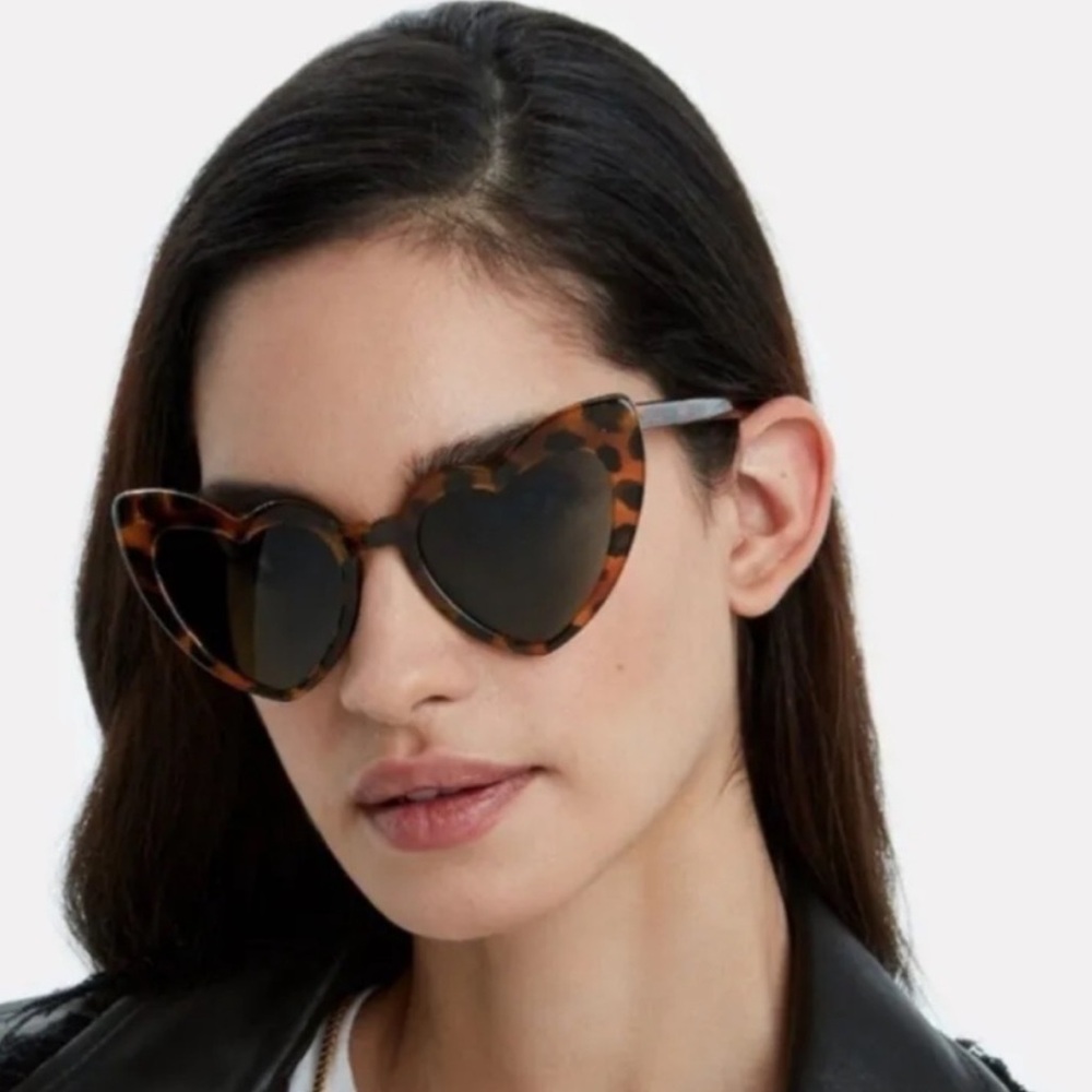 SAINT LAURENT 54MM Heart Shape Cat Eye Tortoise Sunglasses in HAVANA, NEW - Picture 16 of 16